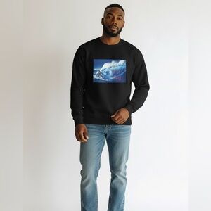 I’m So Wavy Graphic Black Crewneck
